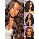 BUY 1 GET 1 EXTRA FREE WIG | Dark Brown Body Wave 16 Inches 8x6 Glueless Breathable Cap Wig BG02