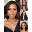 BUY 1 GET 1 EXTRA FREE WIG | Wavy Bob 10 Inches Side Part 8x6 Glueless 10s Install Wear & Go Wig BG04