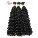 New-in Double Drawn Bulk Human Hair Water Wave Natural Black Color Bulk Human Hair For Braiding Lwigs405