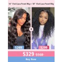 Lwigs New Arrivals Pay 1 Get 1 Free 100% Virgin Human Hair 16" Body Wave & 18" Curly Hairstyles 13x4 HD Lace Front Wig CS11