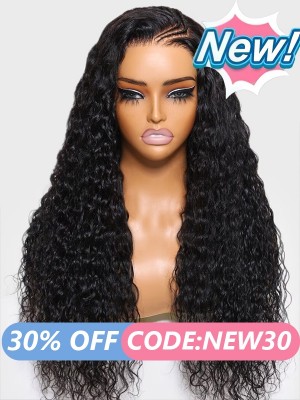 Lwigs New Arrivals Pre-plucked Hairline HD Lace Braided Style Natural Black Deep Wave 13x6 Lace Front Wig NEW99