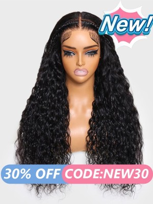 Lwigs New Arrivals Invisible HD Lace Braided Deep Wave Hairstyle Bleached Single Knots 13x6 Lace Front Wig NEW98