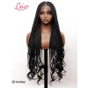 New-in Tangleless Human Hair Ends Knotless Small Box HD Lace Full Hand-tied with Loose Curly Ends Braided Wig Lwigs404