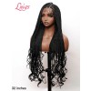 New-in Tangleless Human Hair Ends Knotless Small Box HD Lace Full Hand-tied with Loose Curly Ends Braided Wig Lwigs404