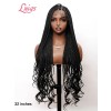 New-in Tangleless Human Hair Ends Knotless Small Box HD Lace Full Hand-tied with Loose Curly Ends Braided Wig Lwigs404