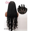 New-in Tangleless Human Hair Ends Knotless Small Box HD Lace Full Hand-tied with Loose Curly Ends Braided Wig Lwigs404