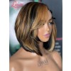 Lwigs New Arrivals Summer Hot Style Highlight Color Short Bob Haircut Side Part Bleached Knots 13x6 HD Lace Front Wigs NEW70