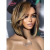 Lwigs New Arrivals Summer Hot Style Highlight Color Short Bob Haircut Side Part Bleached Knots 13x6 HD Lace Front Wigs NEW70