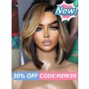 Lwigs New Arrivals Summer Hot Style Highlight Color Short Bob Haircut Side Part Bleached Knots 13x6 HD Lace Front Wigs NEW70