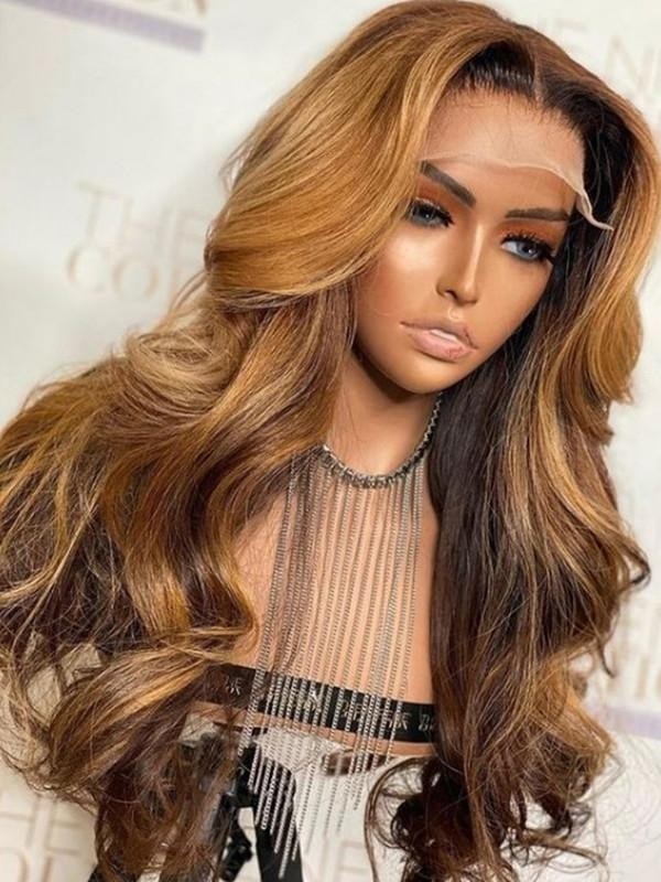10a Ash Blonde Highlights Natural Wavy 360 Lace Frontal Wigs Hd Lace